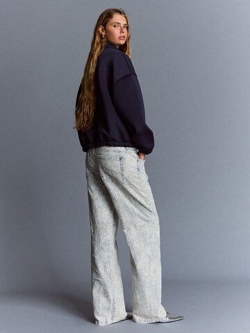 Bershka Baggy Džíny – modrá