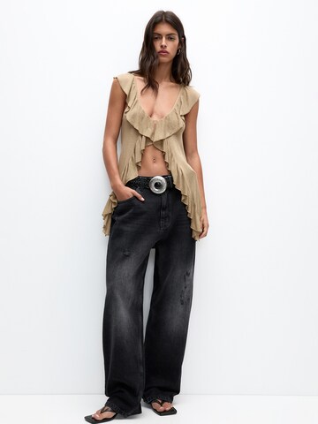 Pull&Bear Gebreide top in Beige