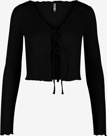 PIECES Knit Cardigan 'Theia' in Black: front