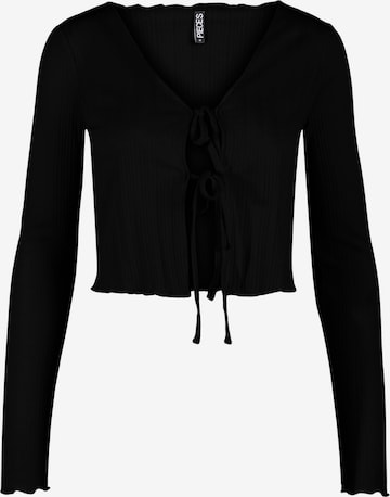 PIECES Knit cardigan 'Theia' in Black: front