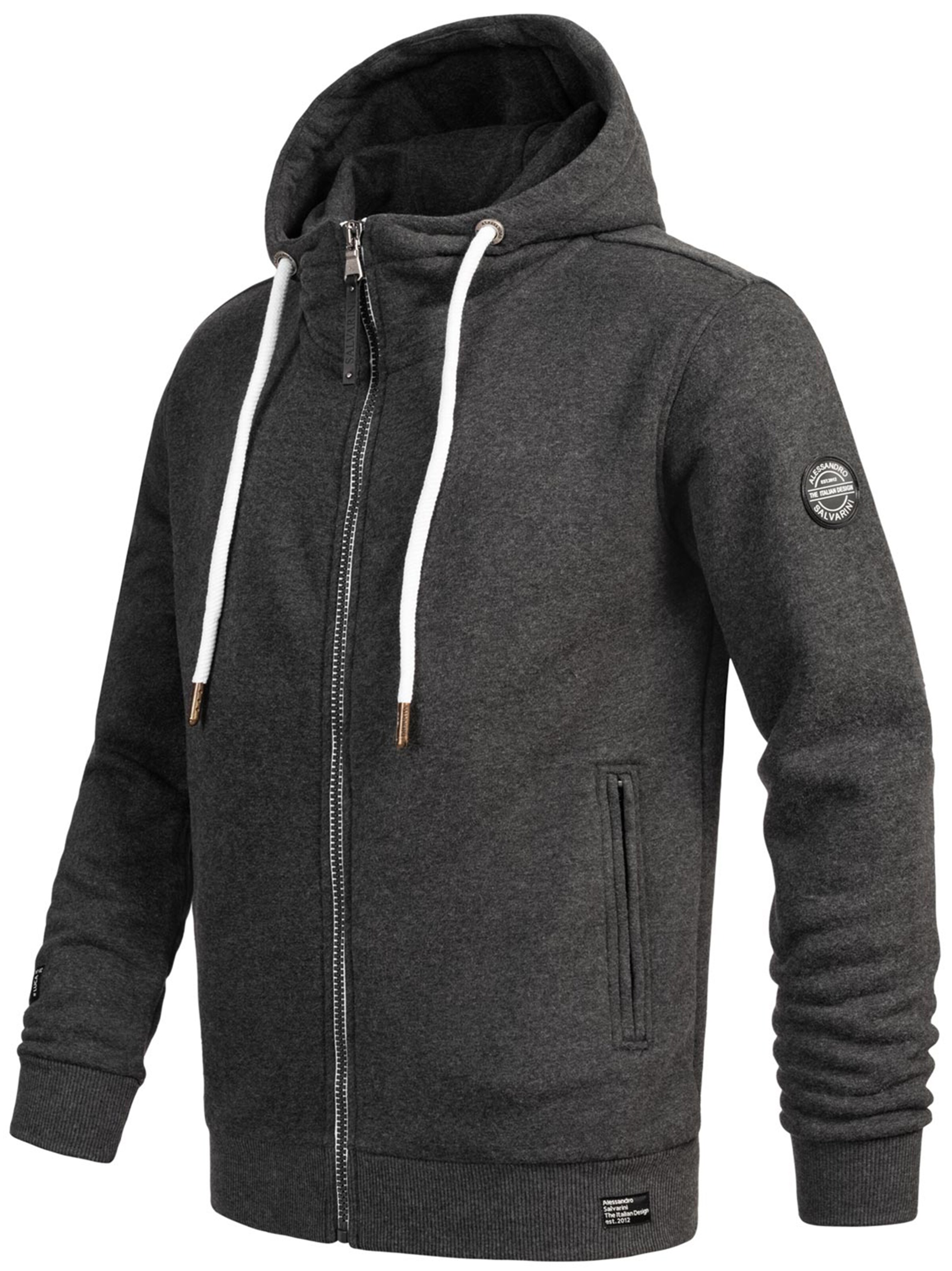 Alessandro Salvarini Sweatjacke 'Gilio' in Grau