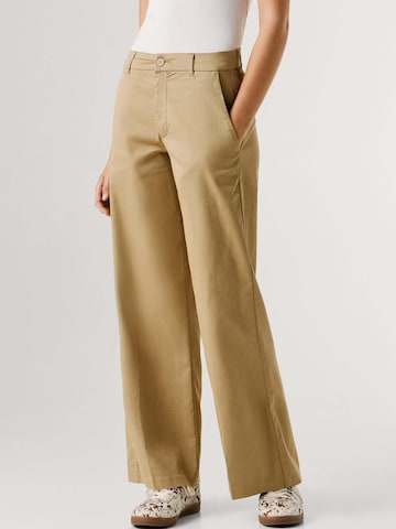 Pepe Jeans Regular Trousers with creases 'FELICITY' in Beige: front