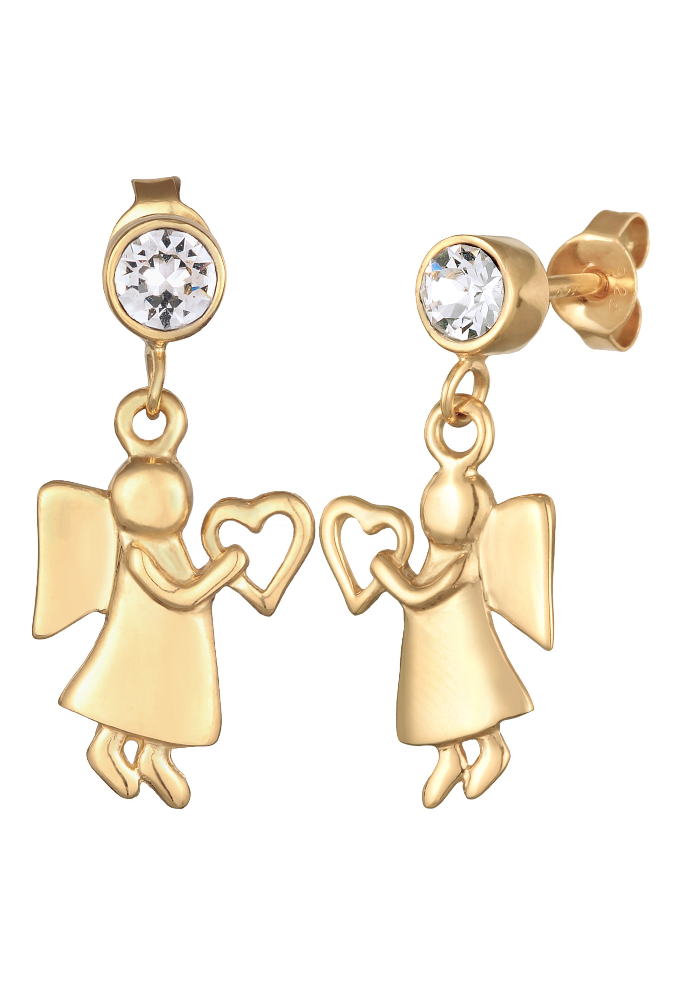 ELLI Earrings 'Engel, Herz' in Gold