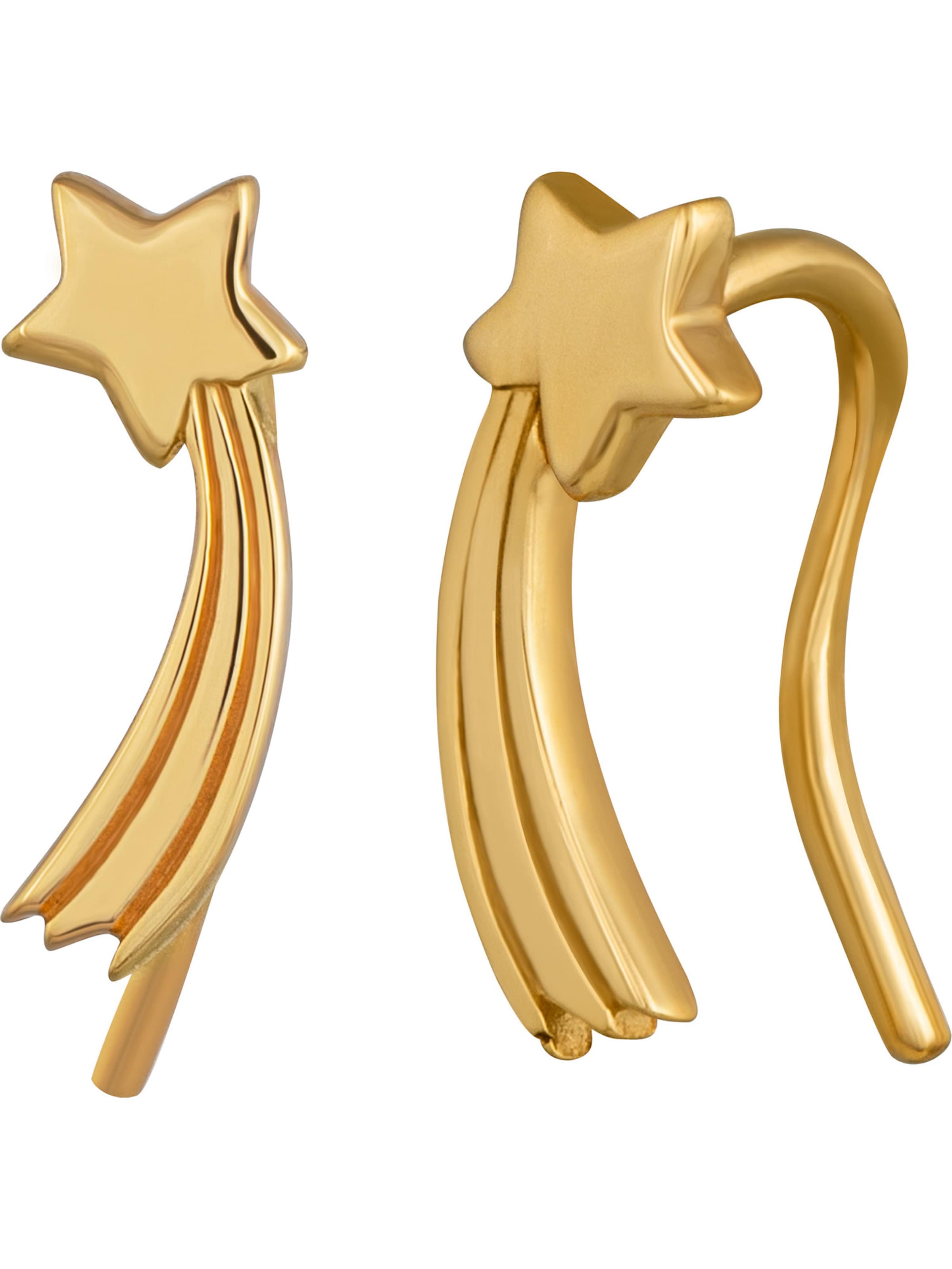 Boucles d'oreilles caï en or : devant