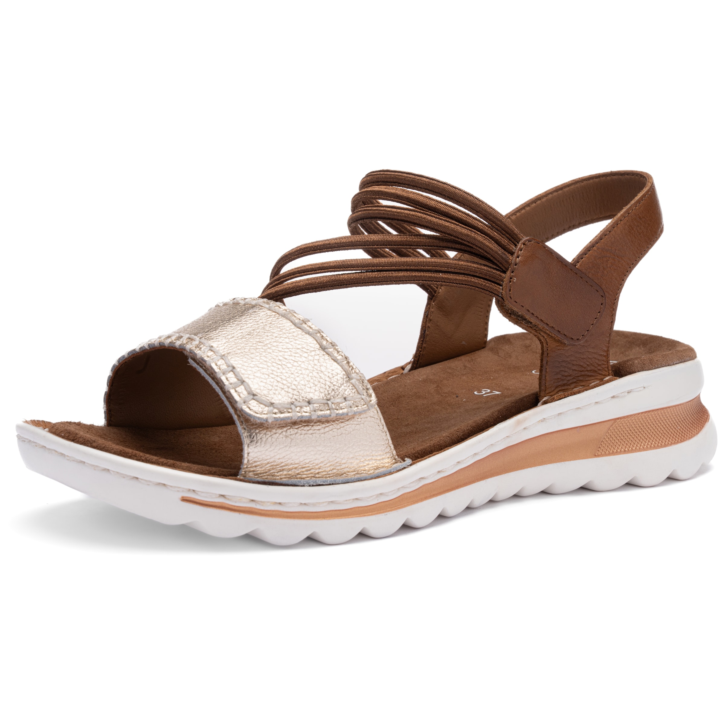 ARA Strap Sandals in Brown: front