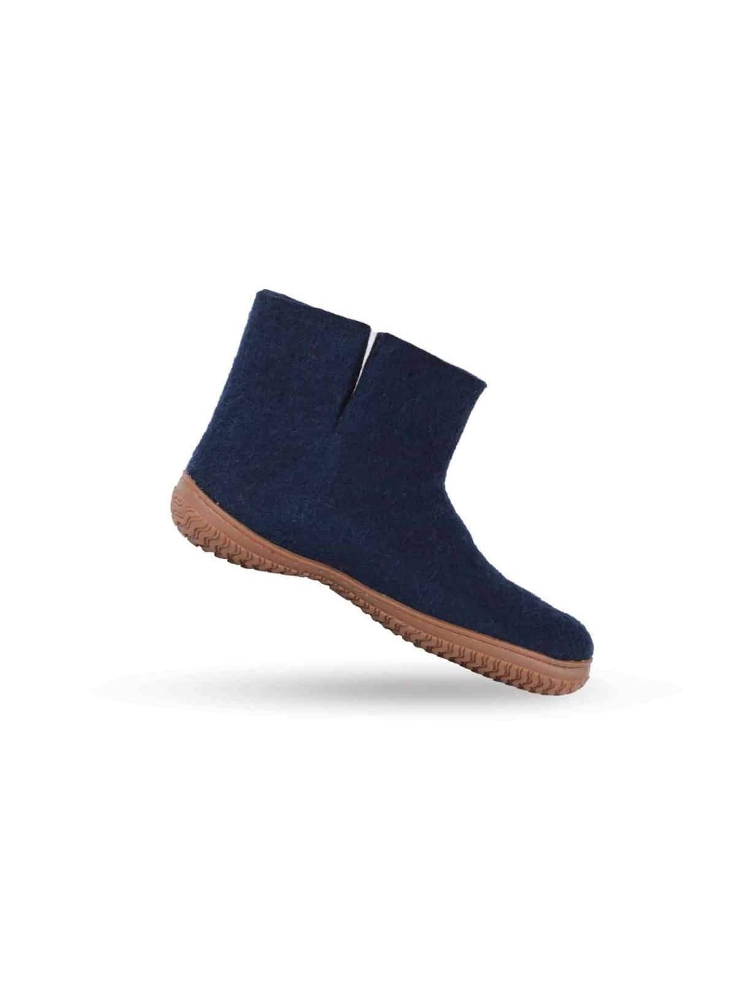 SHUS walk with nature Enkellaarsjes 'Uldstøvle (100% ren uld) m/Gummisål - Dansk Design fra SHUS' in Blauw