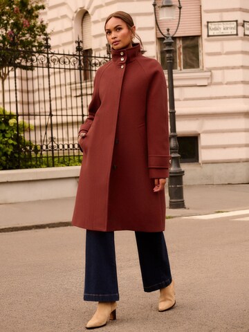 love & roses Between-seasons coat in Brown: front