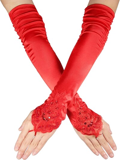 Tomshop24-7 Kurzfingerhandschuhe 'Armstulpen CR4677' in XS-XL in rot, Produktansicht