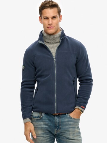 Superdry Fleece jacket in Blue: front