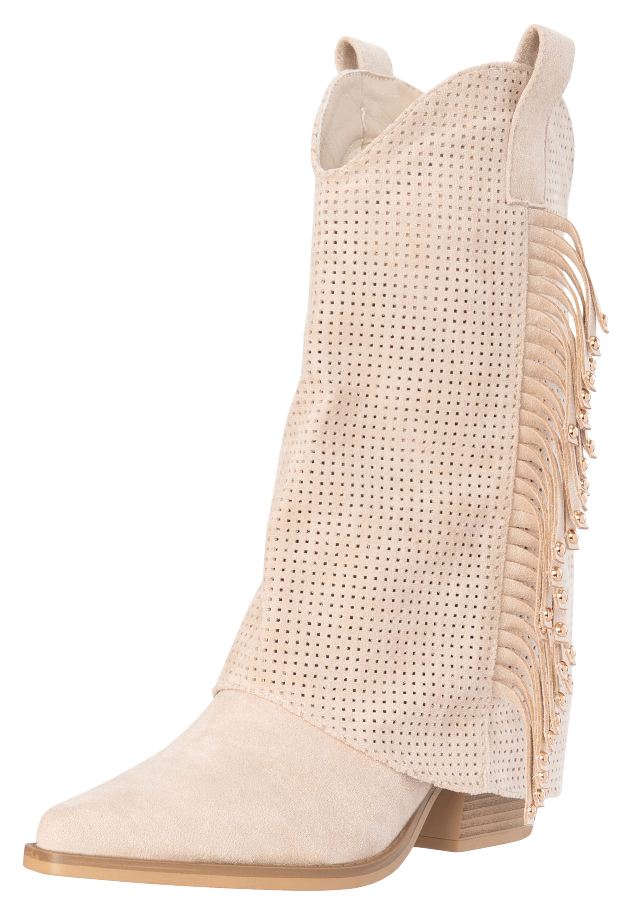 Bottes de cowboy Salinyang en beige : devant