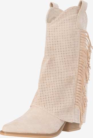 Bottes de cowboy Salinyang en beige : devant