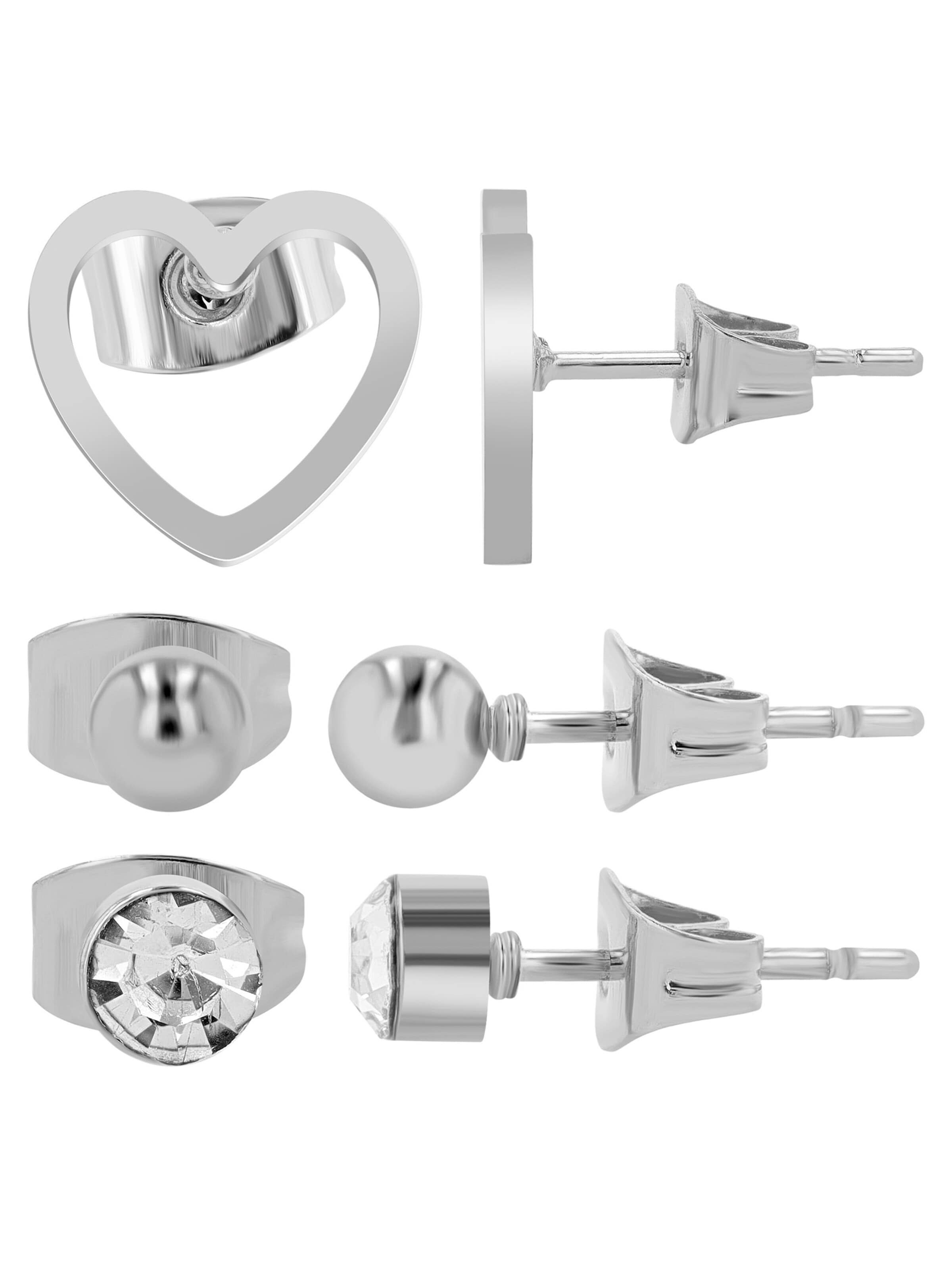 Akzent Earrings 'Ohrstecker Ohrringe Edelstahl silber Damen wasserfest' in Silver
