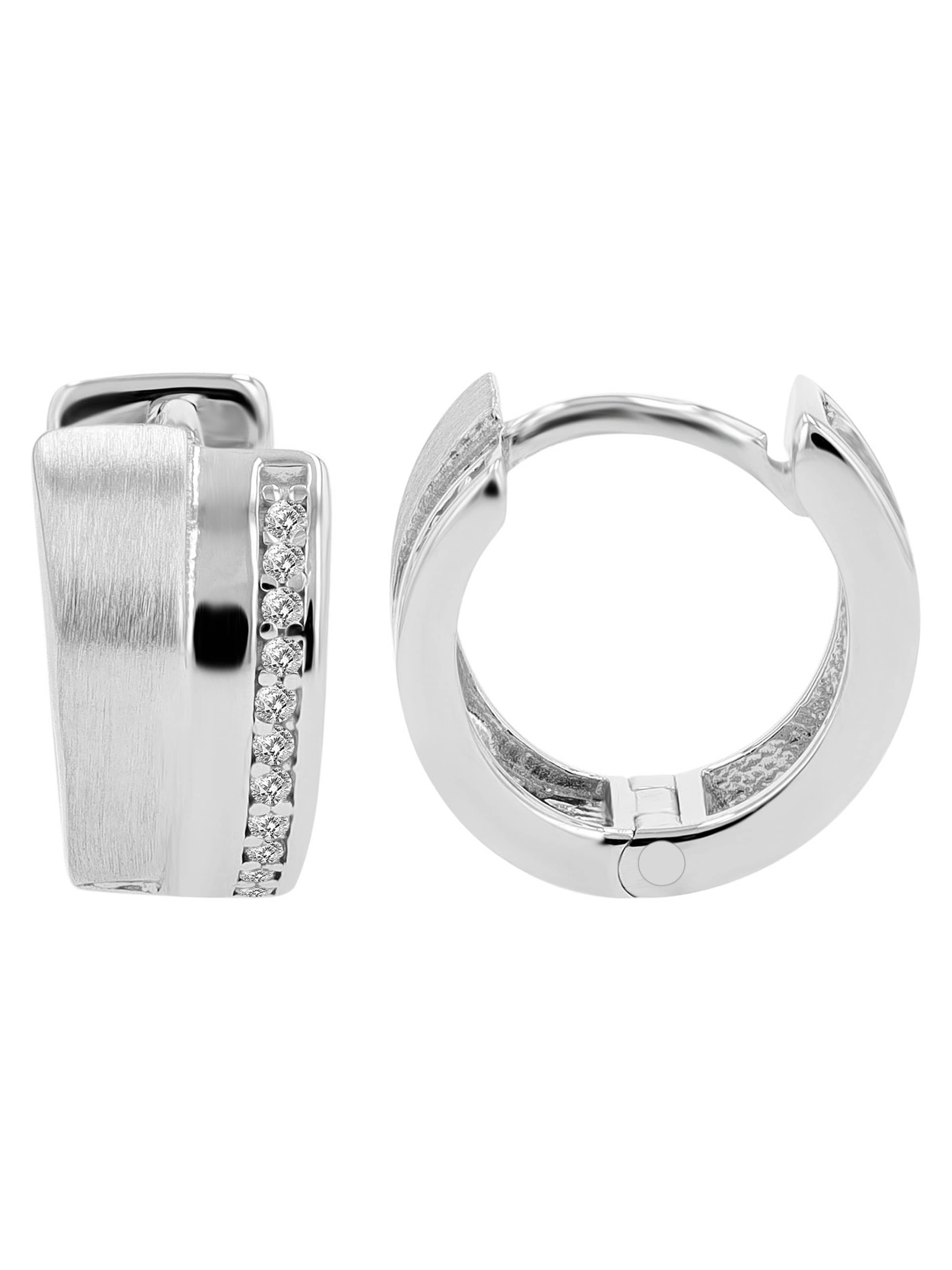Akzent Ohrringe 'Ortensia, 925 Sterlingsilber, langlebig'‌‌‌‌‌‌‌‌‌‌ in Silber