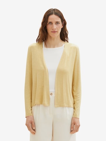 TOM TAILOR Gebreid vest in Beige: voorkant