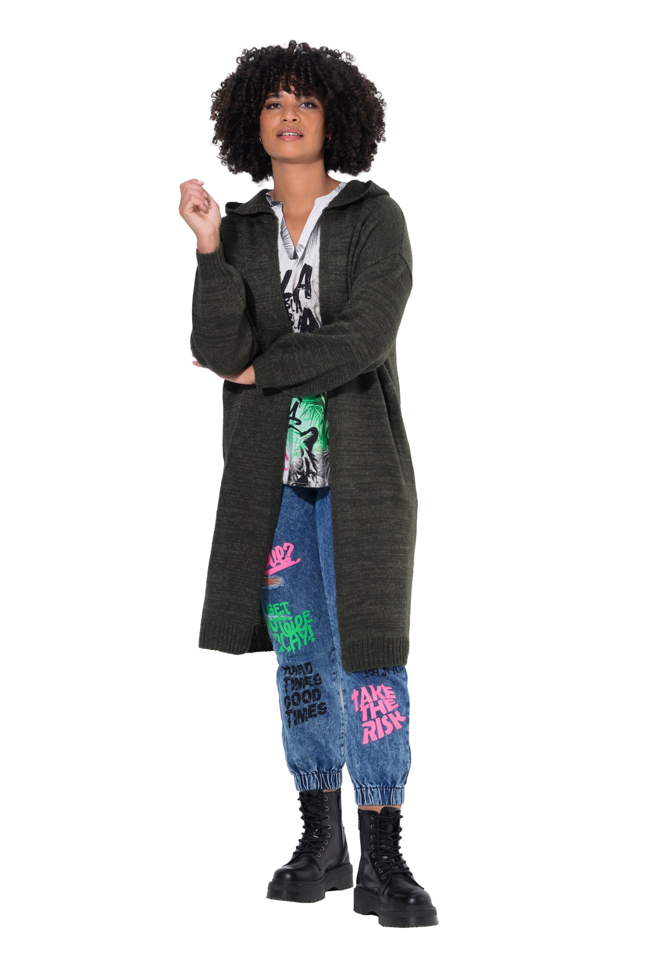 Angel of Style Gebreid vest in Grijs: voorkant