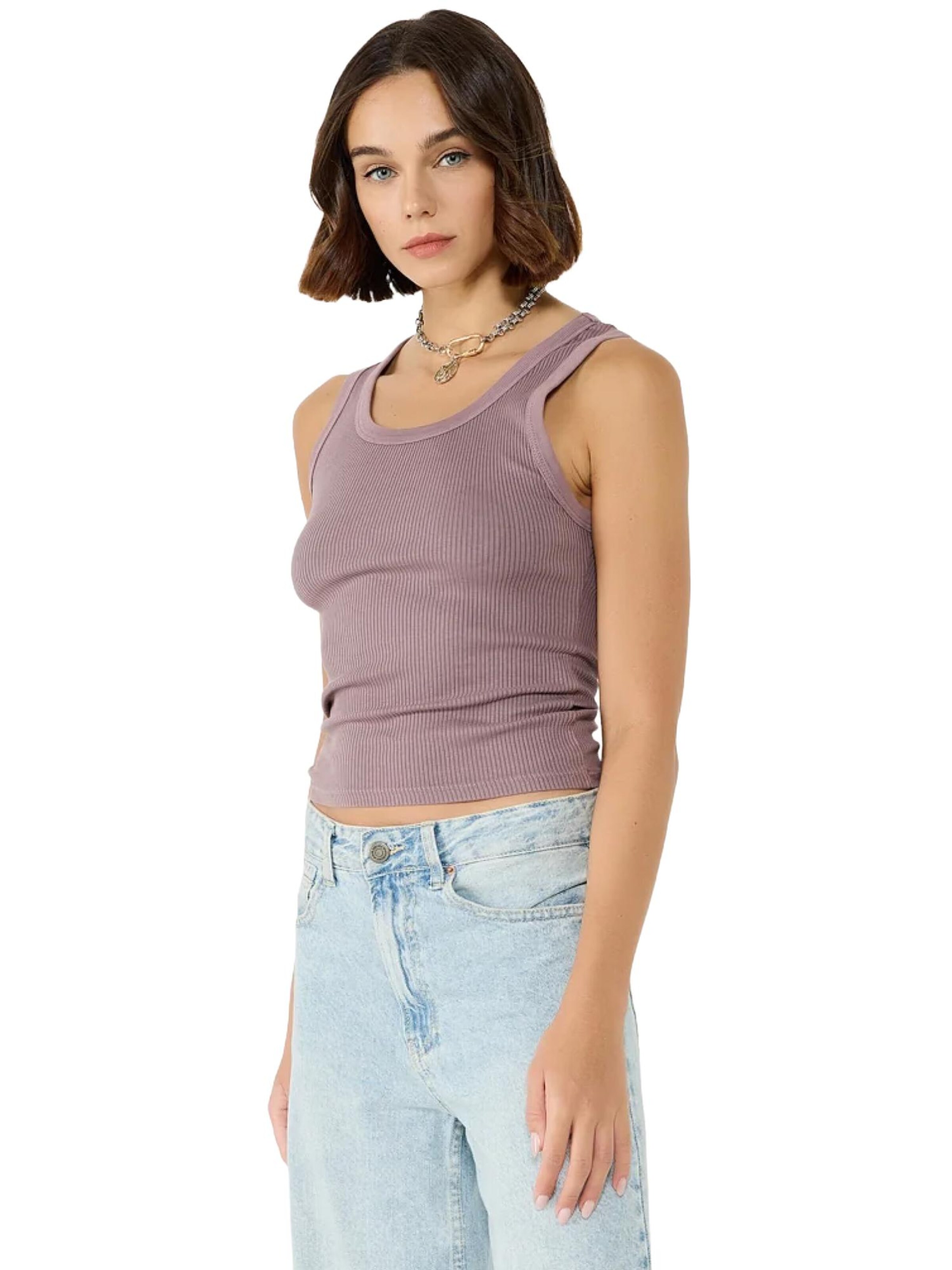 No Matter What Top in Lila: voorkant