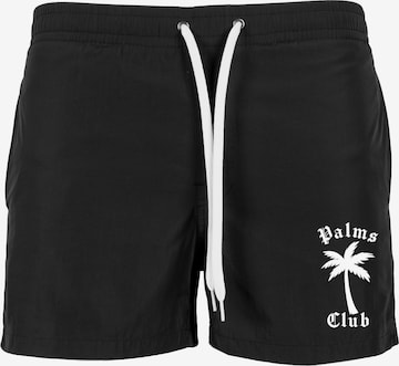 MT Men Board Shorts 'Palms Club' in Black: front