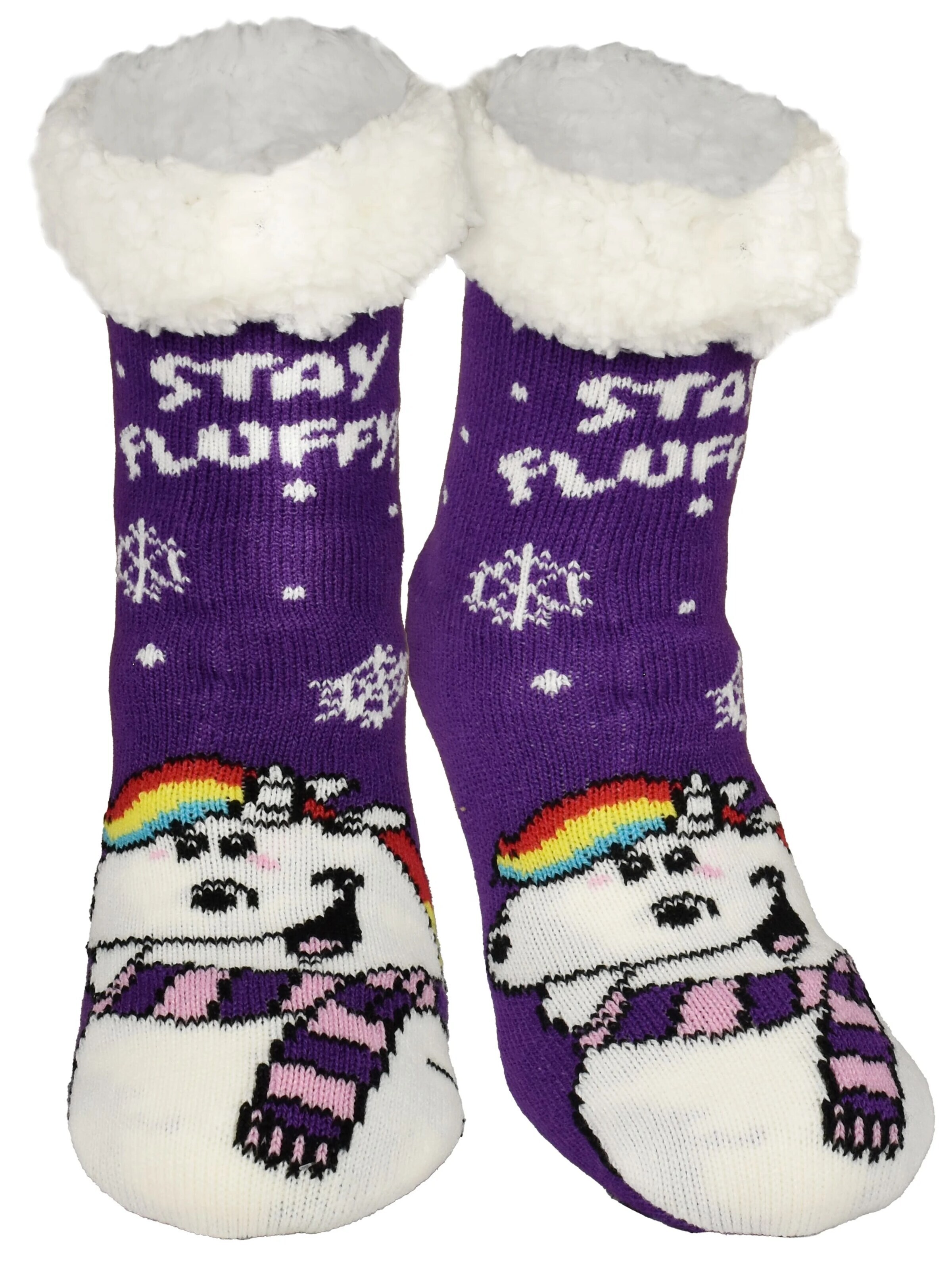 pummel & friends Socks 'Pummeleinhorn Stay Fluffy' in Purple: front