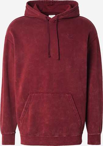 Sweat-shirt 'Essentials Elevated' PUMA en rouge : devant