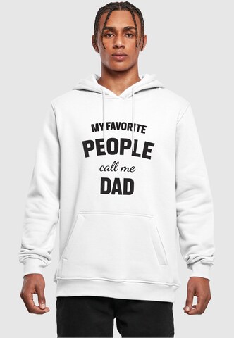 Merchcode Sweatshirt 'Fathers Day - My Favorite People Call Me Dad' in White: front