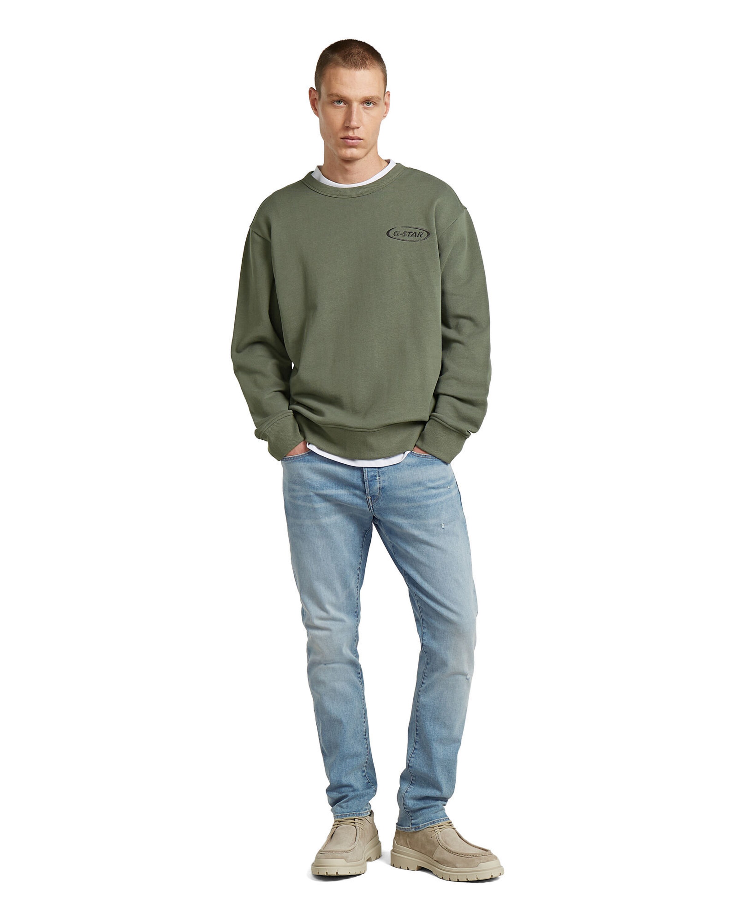 G-STAR Sweater - '90s Logo Sweater' in Grün