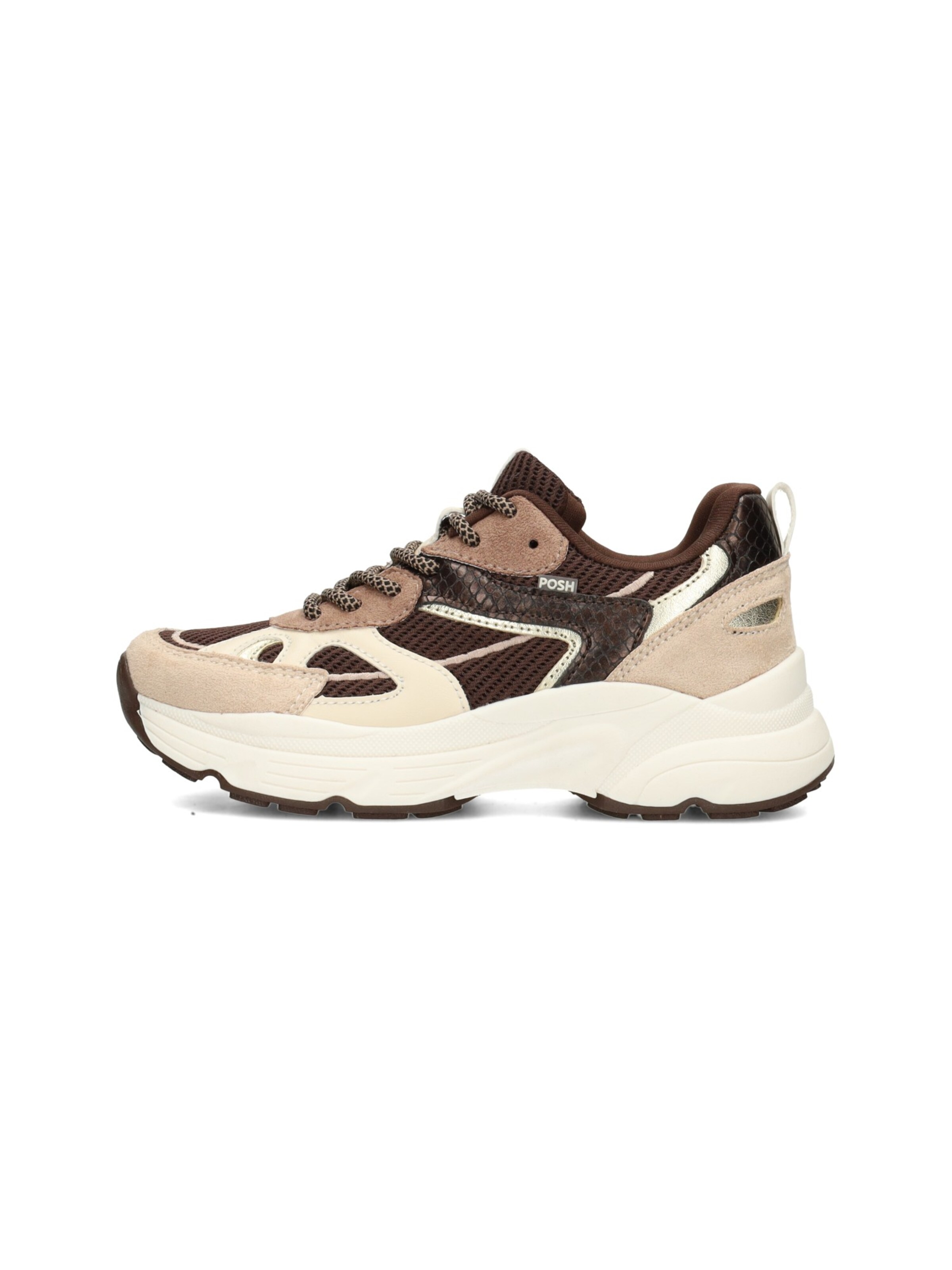 POSH by Poelman Sneakers 'AYOKI' in Bruin: voorkant
