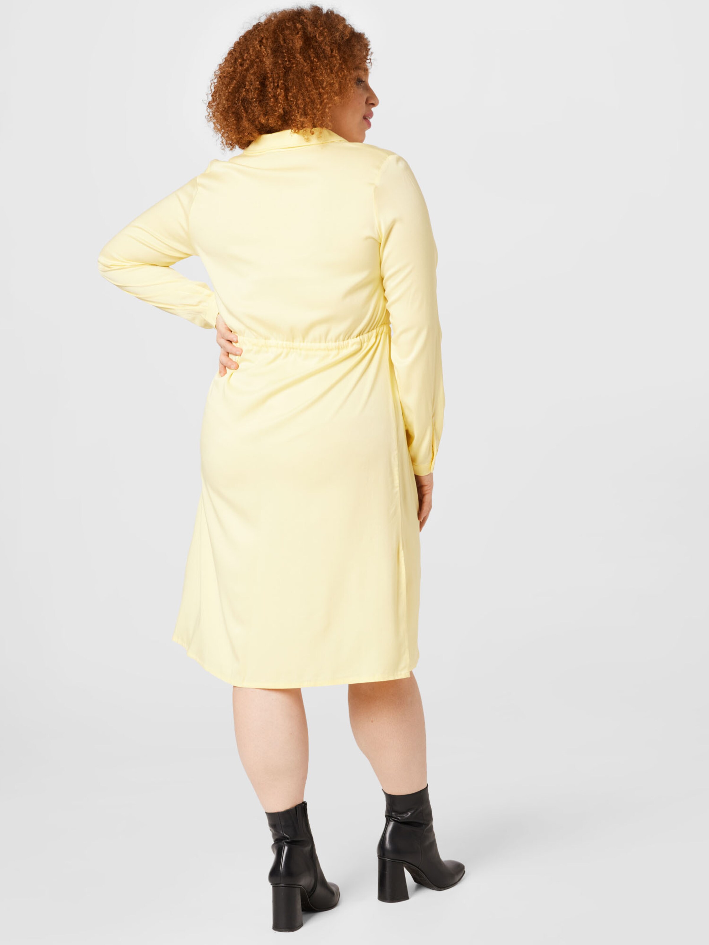 Frauen Große Größen Vero Moda Curve Kleid 'JOSIE' in Hellgelb - CY68171