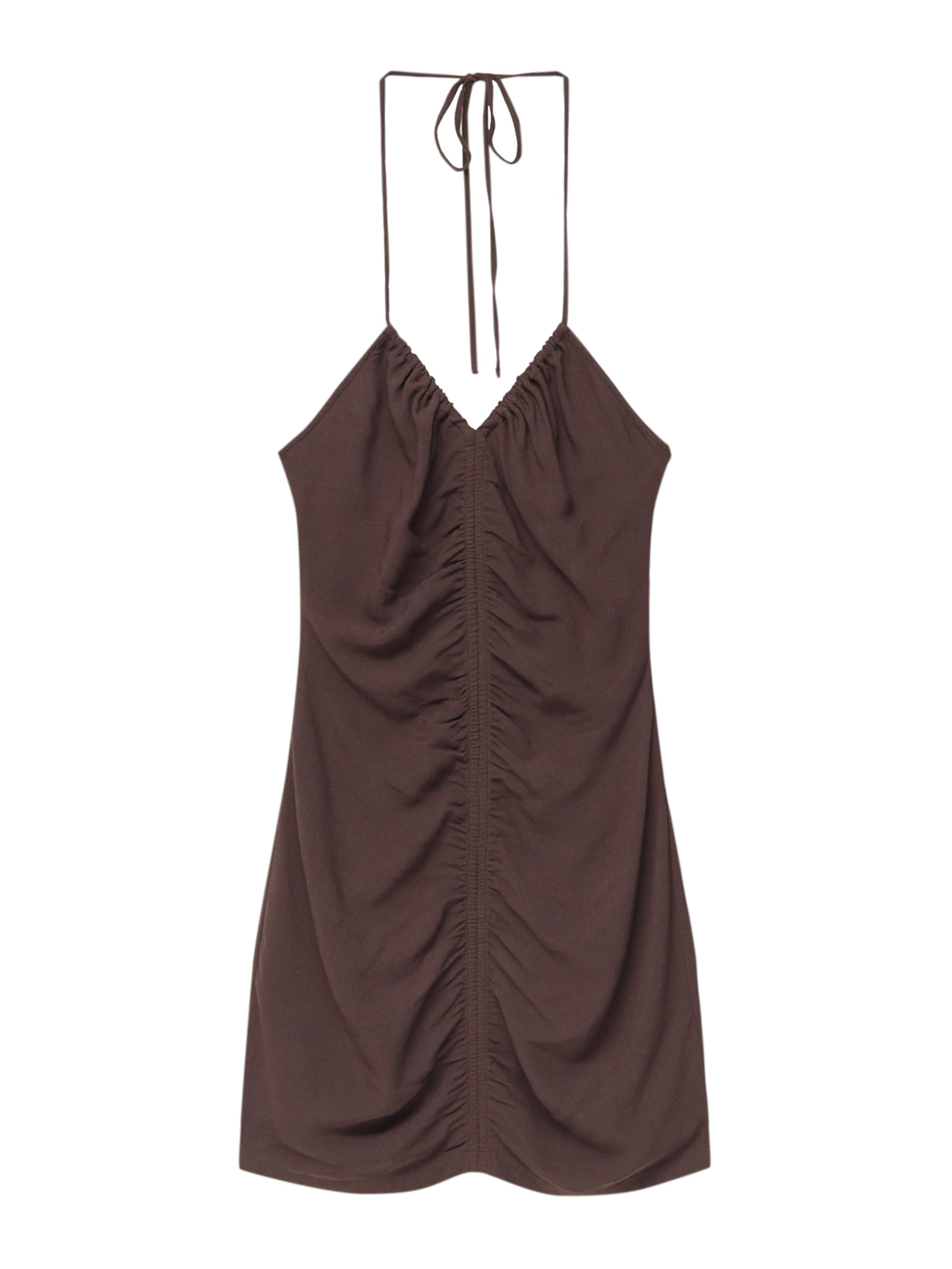 Pull&Bear Letní šaty – hnědá: přední strana