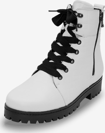 Stivaletto stringato di VITAFORM in bianco: frontale