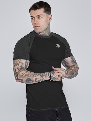 T-Shirt SikSilk en noir : devant