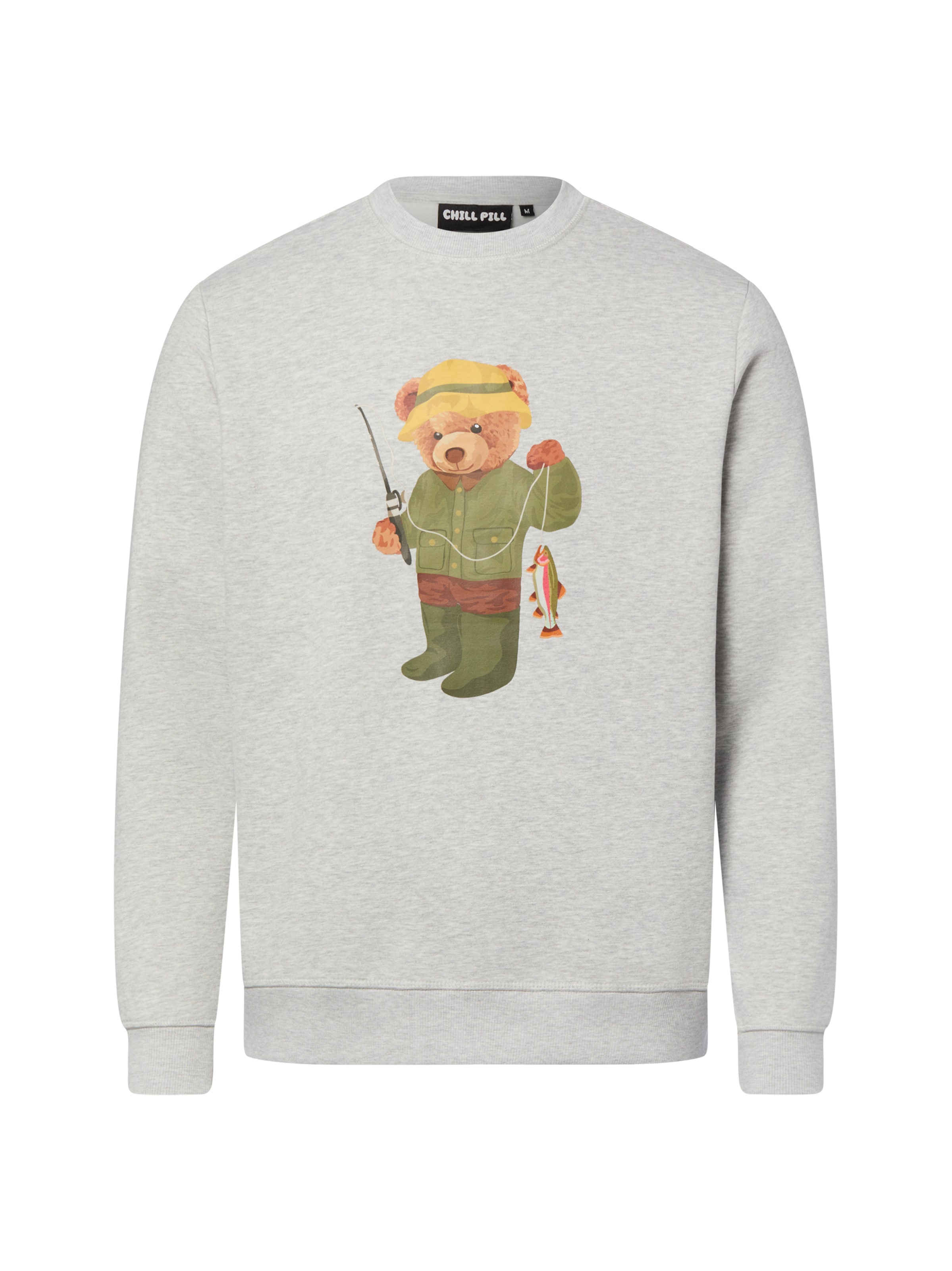 Sweat-shirt Chill Pill en gris : devant