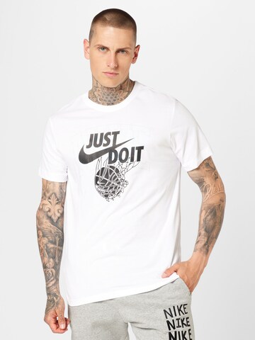 NIKE Funkční tričko – bílá: přední strana