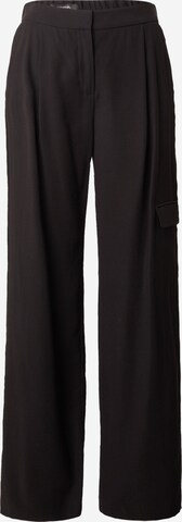 COMMA Wide leg Pleat-front trousers in Black: front