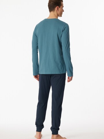 SCHIESSER Pyjama lang ' Casual Essentials ' in Blauw