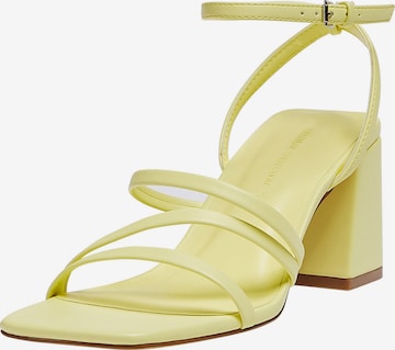 Pull&Bear Strap sandal in Yellow: front