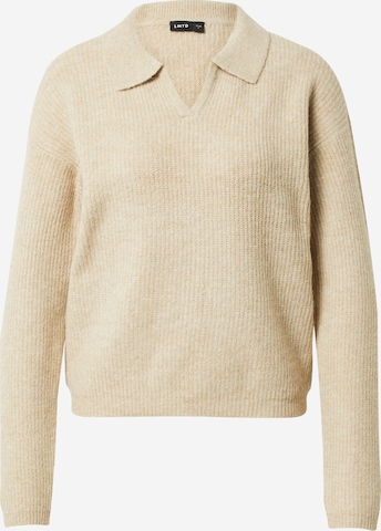 Pull-over LMTD en beige : devant