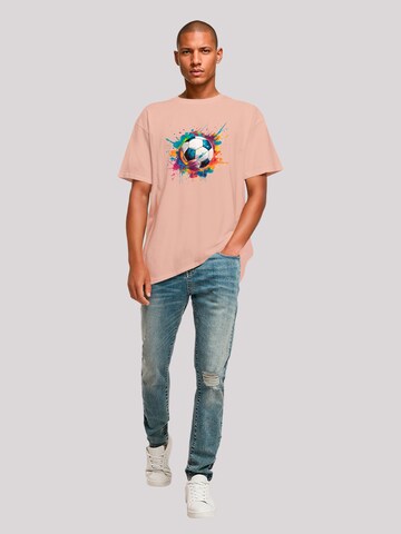 T-Shirt 'Bunte Fußball Grafik' F4NT4STIC en orange