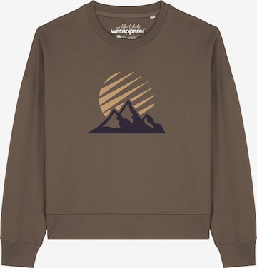 Watapparel Sweatshirt 'Mountain And Sun' in Brown: front