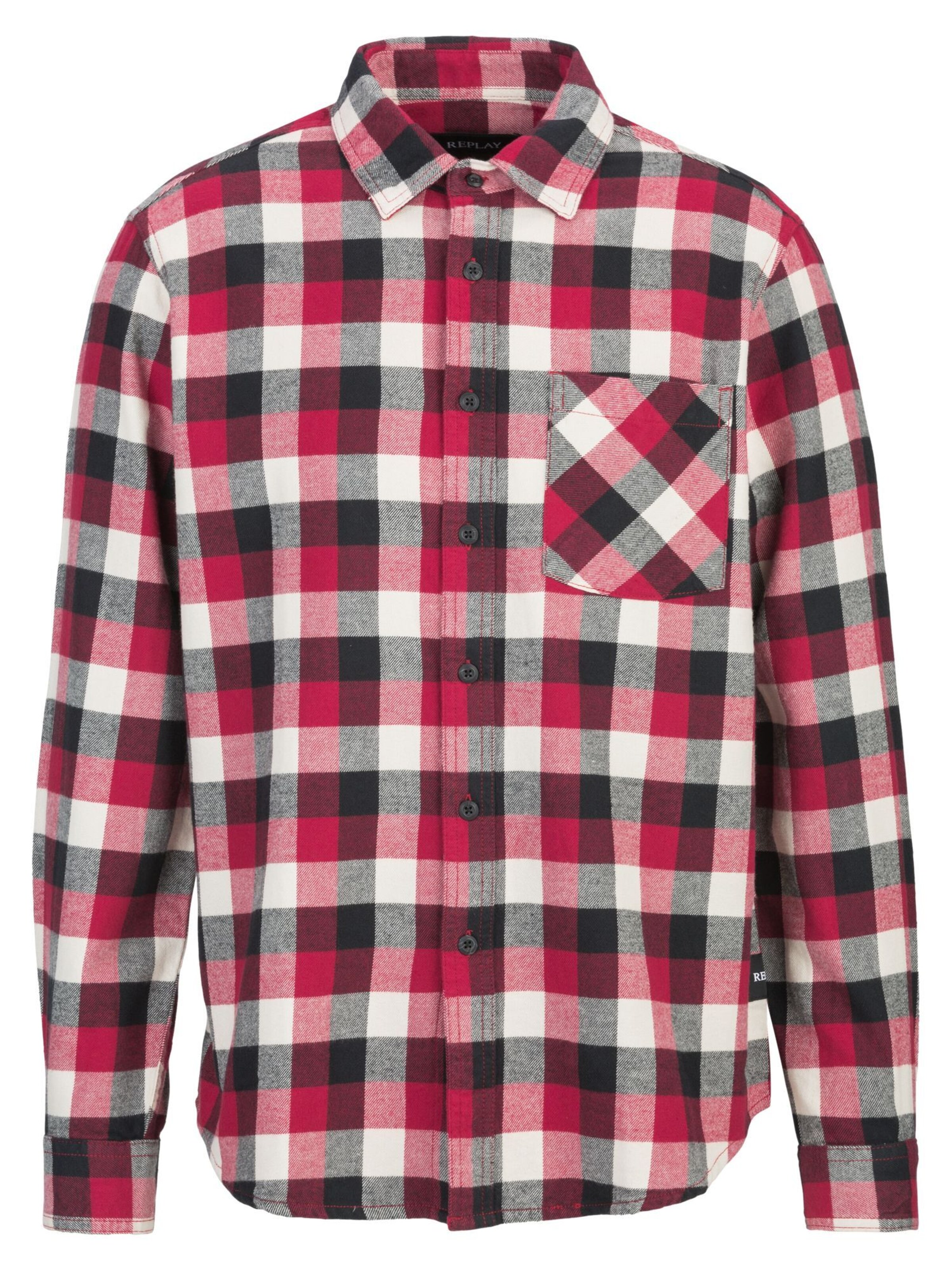 REPLAY Regular fit Overhemd in Rood: voorkant