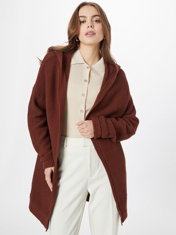 QS Knit Cardigan in Brown: front