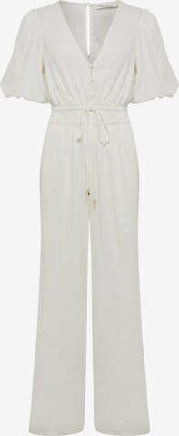 The Fated Jumpsuit 'PROUD' in White: front
