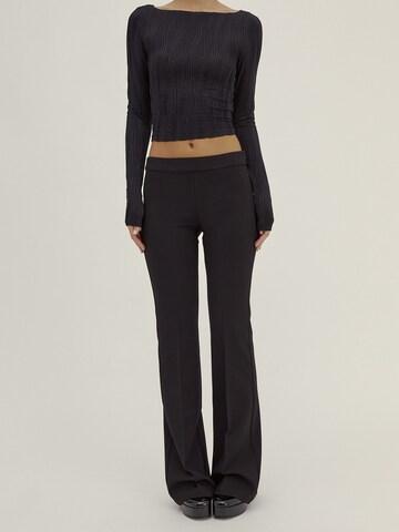 millane Flared Trousers with creases 'Lena' in Black