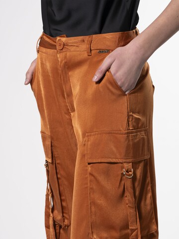 Influencer Wide Leg Cargobukser i brun