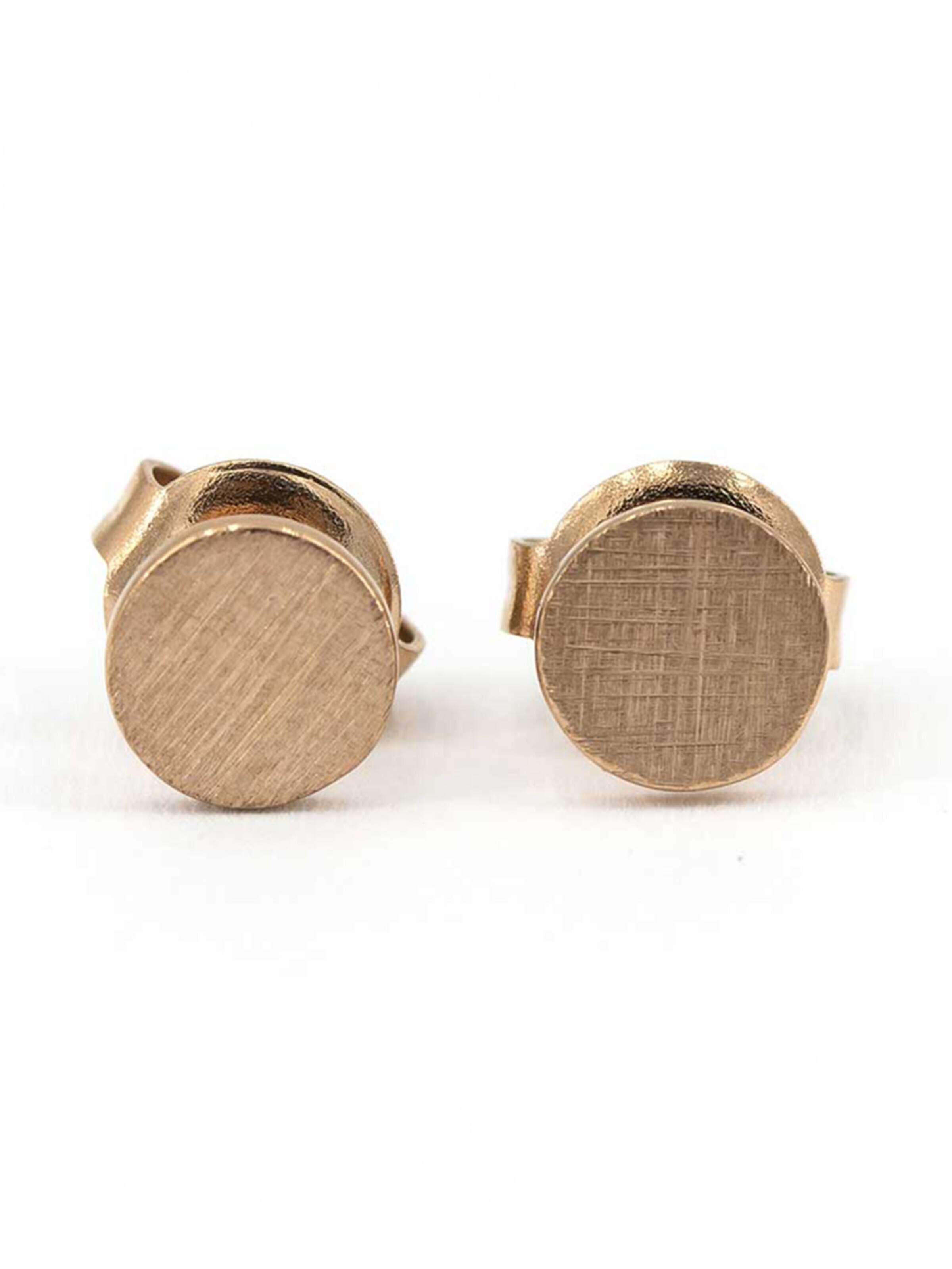 Sergio Engel Earrings 'Pura Ohrring 05 Minimalistischer Edelstahlstecker mit gekratzter Oberfläche' in Gold: front