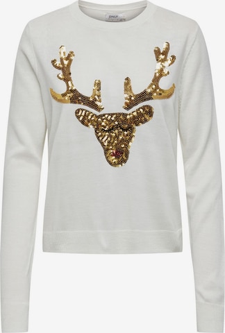 ONLY Sweater 'Xmas' in White: front