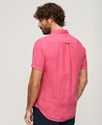 Superdry Comfort fit Button Up Shirt in Pink