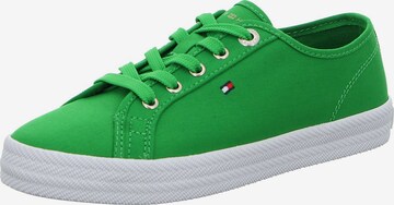 Baskets basses TOMMY HILFIGER en vert : devant