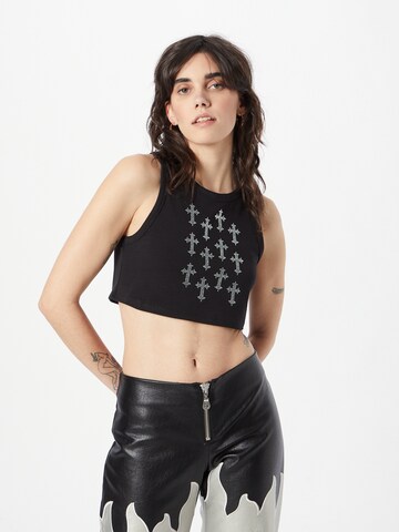 Nasty Gal Top in Schwarz: Vorderseite