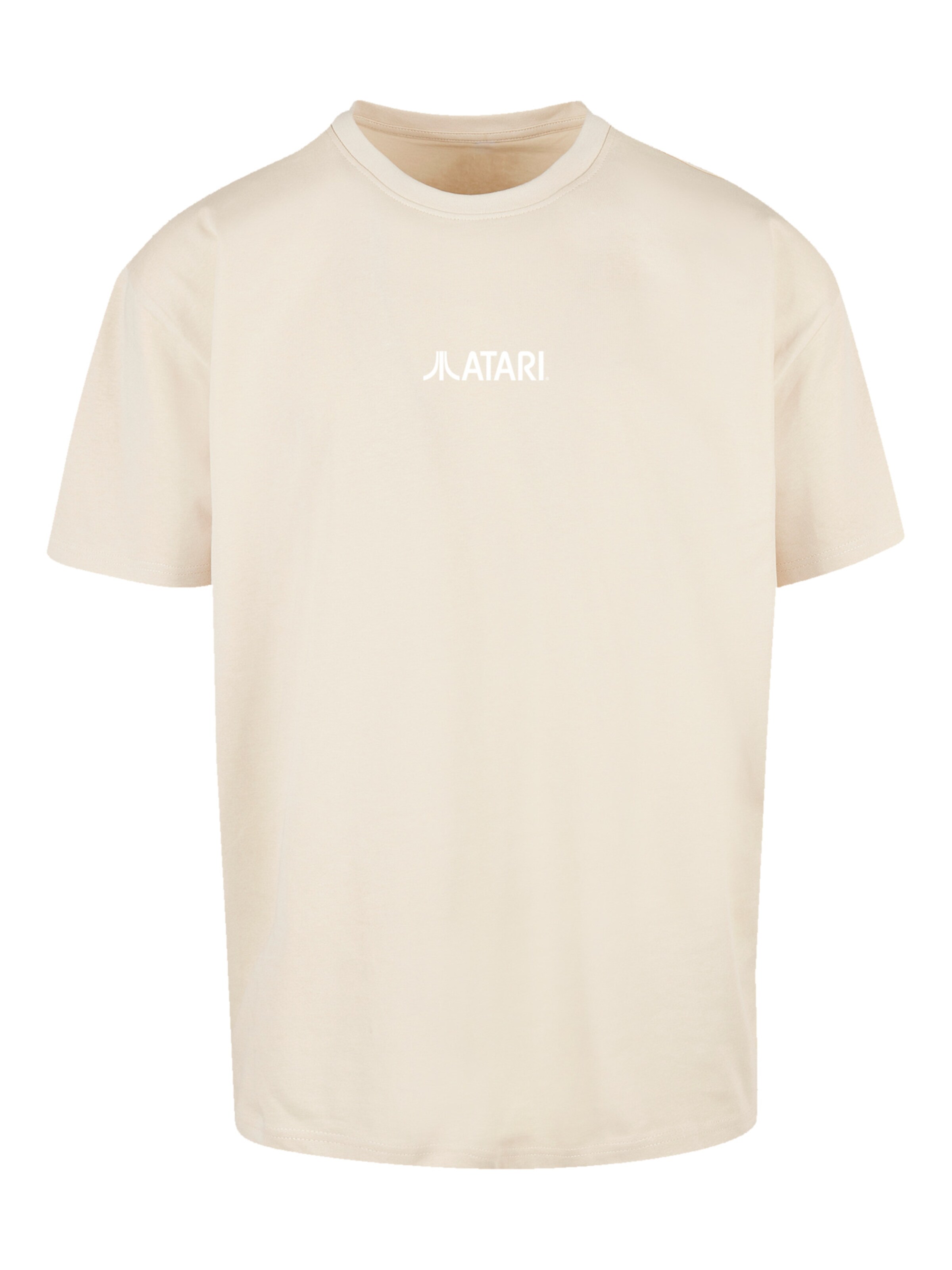 F4NT4STIC Shirt 'Atari Games Logo White Retro Gaming Horizontal' in Beige: voorkant