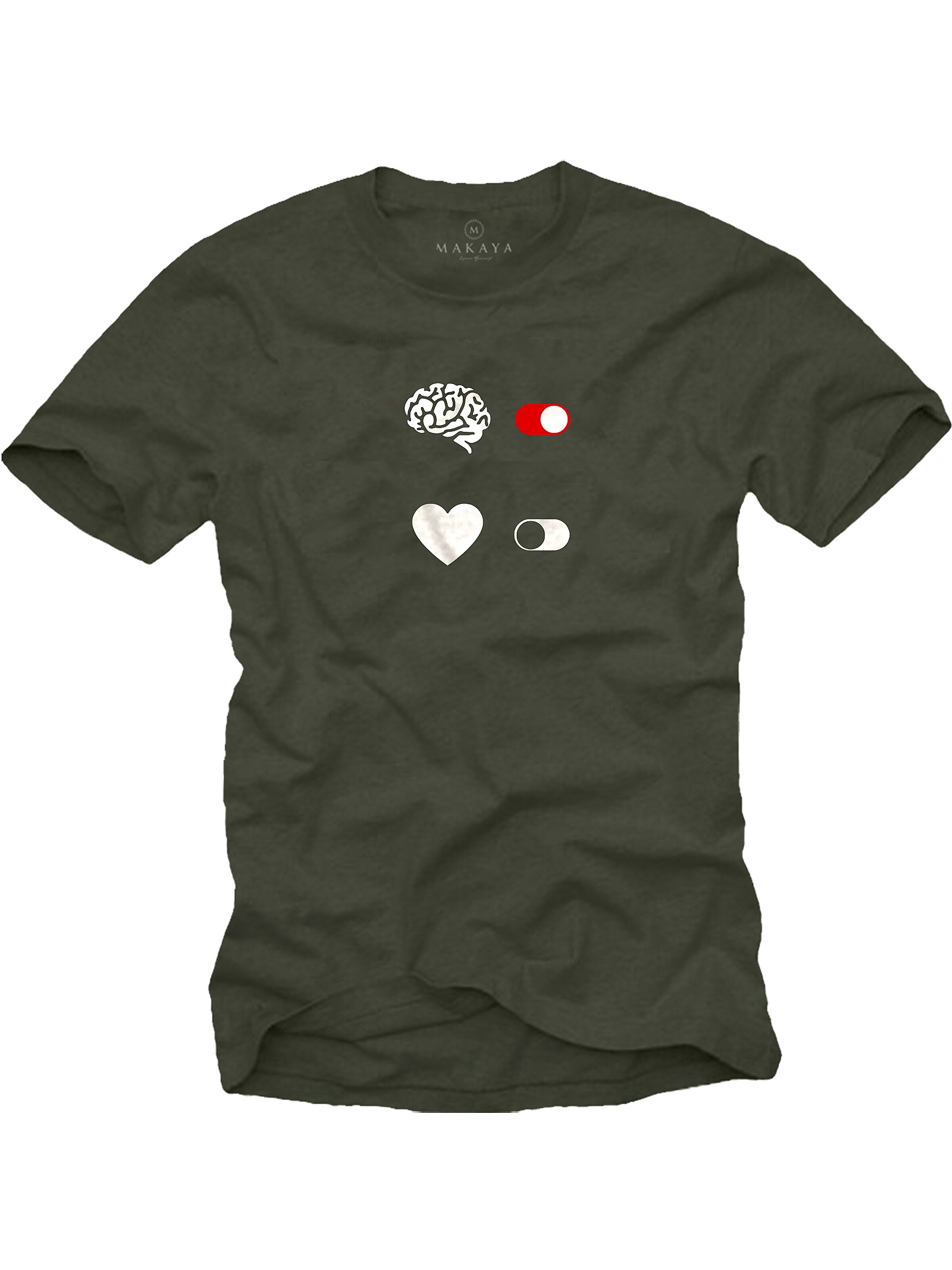 MAKAYA Shirt 'Brain On' in Green: front